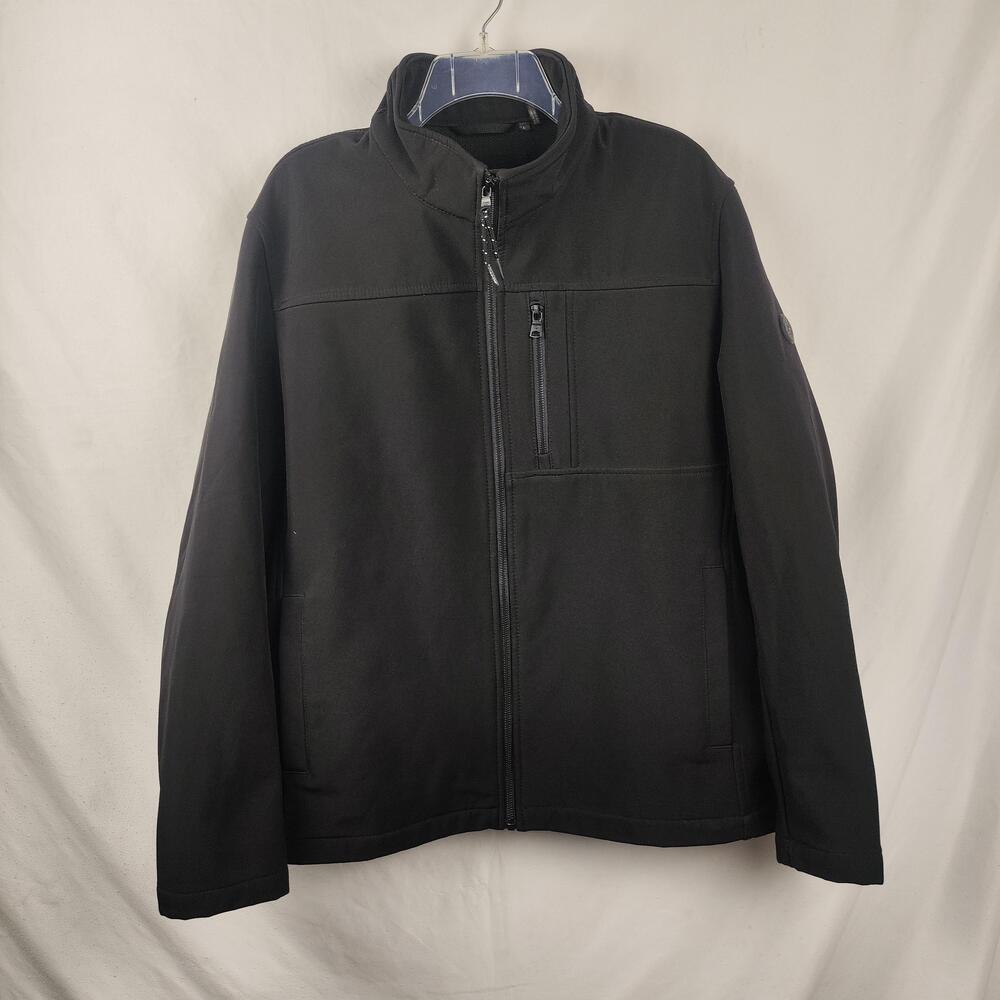 Calvin Klein Jacket Mens Large Black Softshell Full Zip Water Resistant Stretch